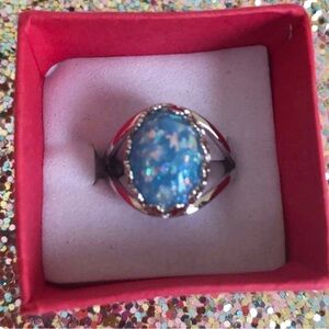 Elegant Blue Opal Ring